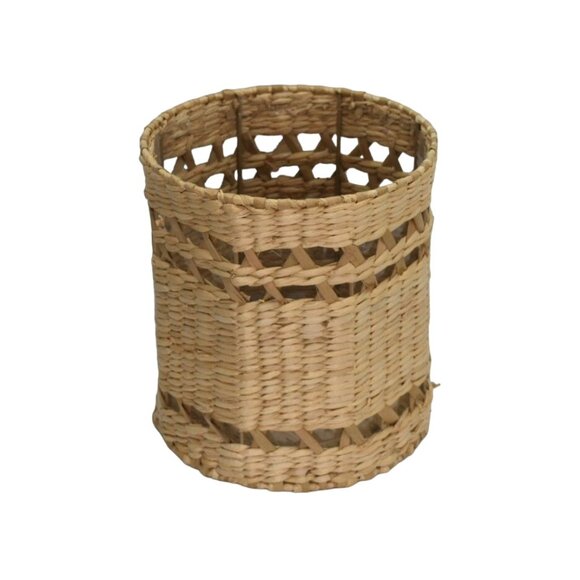 Handwoven Natural Wicker Seagrass Wastebasket Plant Cache Storage - Picture 3 of 7